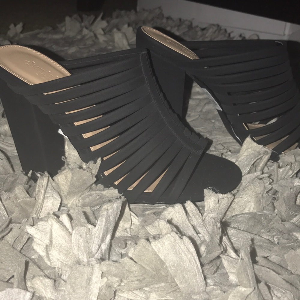 Black cage mule sandal... Brand new never worn